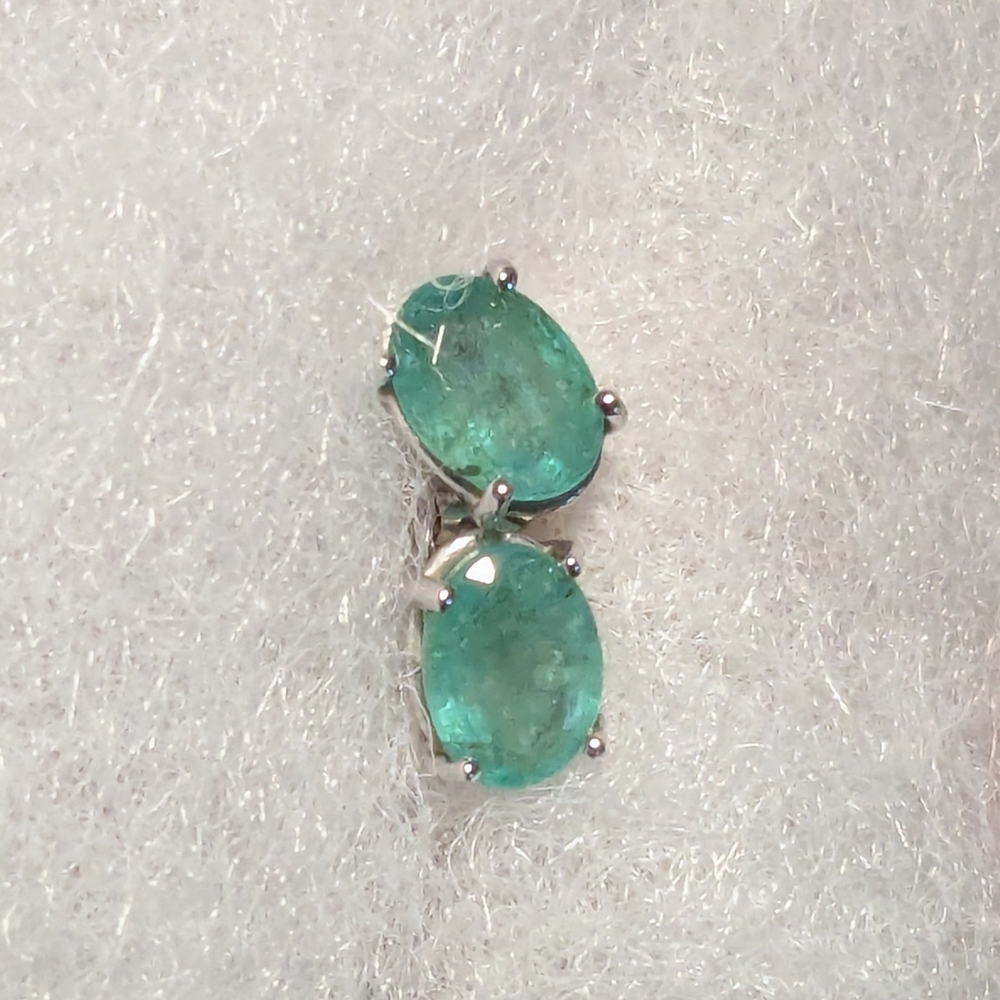 14k Natural Columbian Emerald Earrings